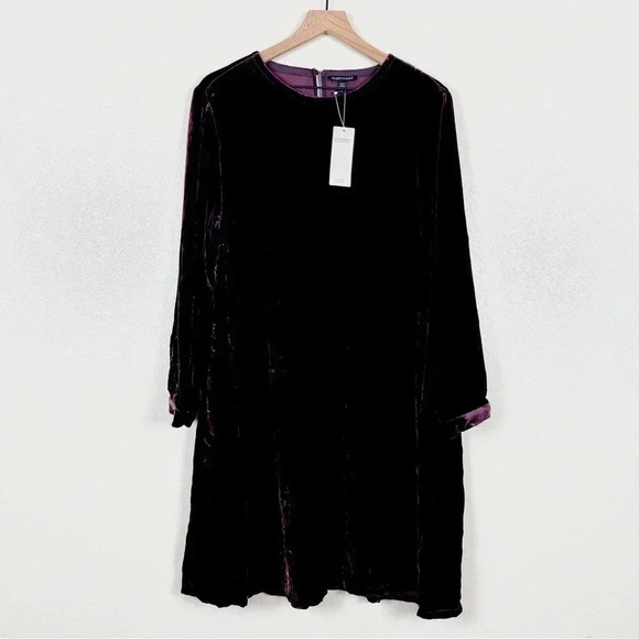 NWT Eileen Fisher Burgundy Velvet Dress - Picture 1 of 8